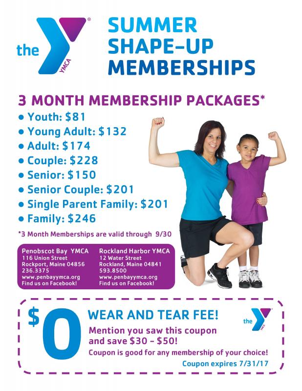 YMCA 3Month Summer Membership Packages! PenBay Pilot